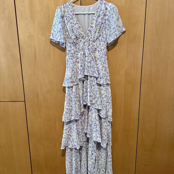 ASTR The Label Tayla Floral Tiered Midi Dress XS - Picture 6 of 8